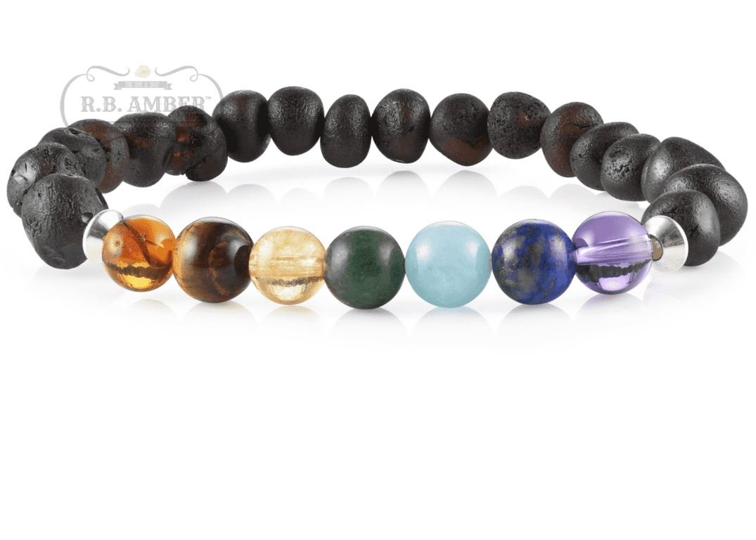 CLEARANCE - Baltic Amber/Gemstone Bracelet for Adults - Sweetbottoms BoutiqueSweetbottoms Baby Boutique