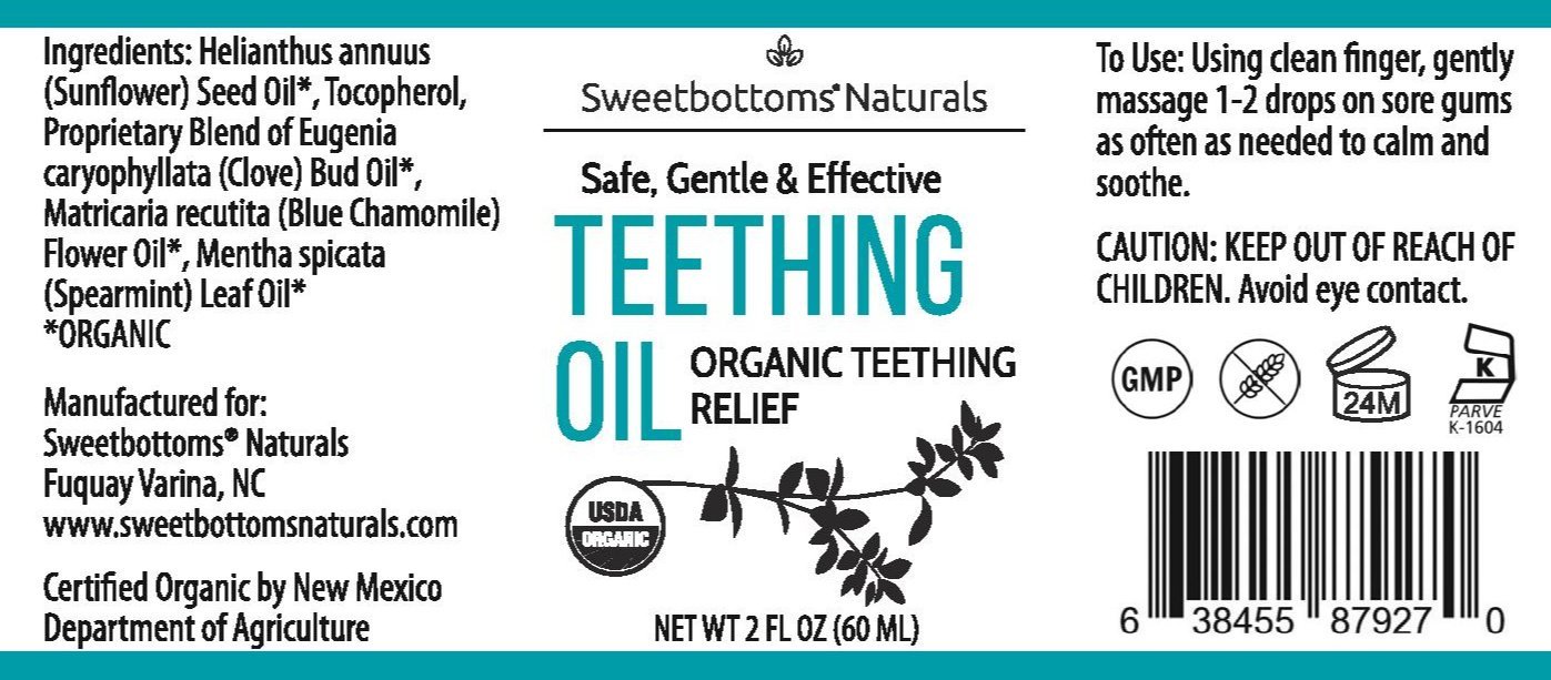 Sweetbottoms Naturals Organic Teething Oil - Sweetbottoms BoutiqueSweetbottoms Naturals