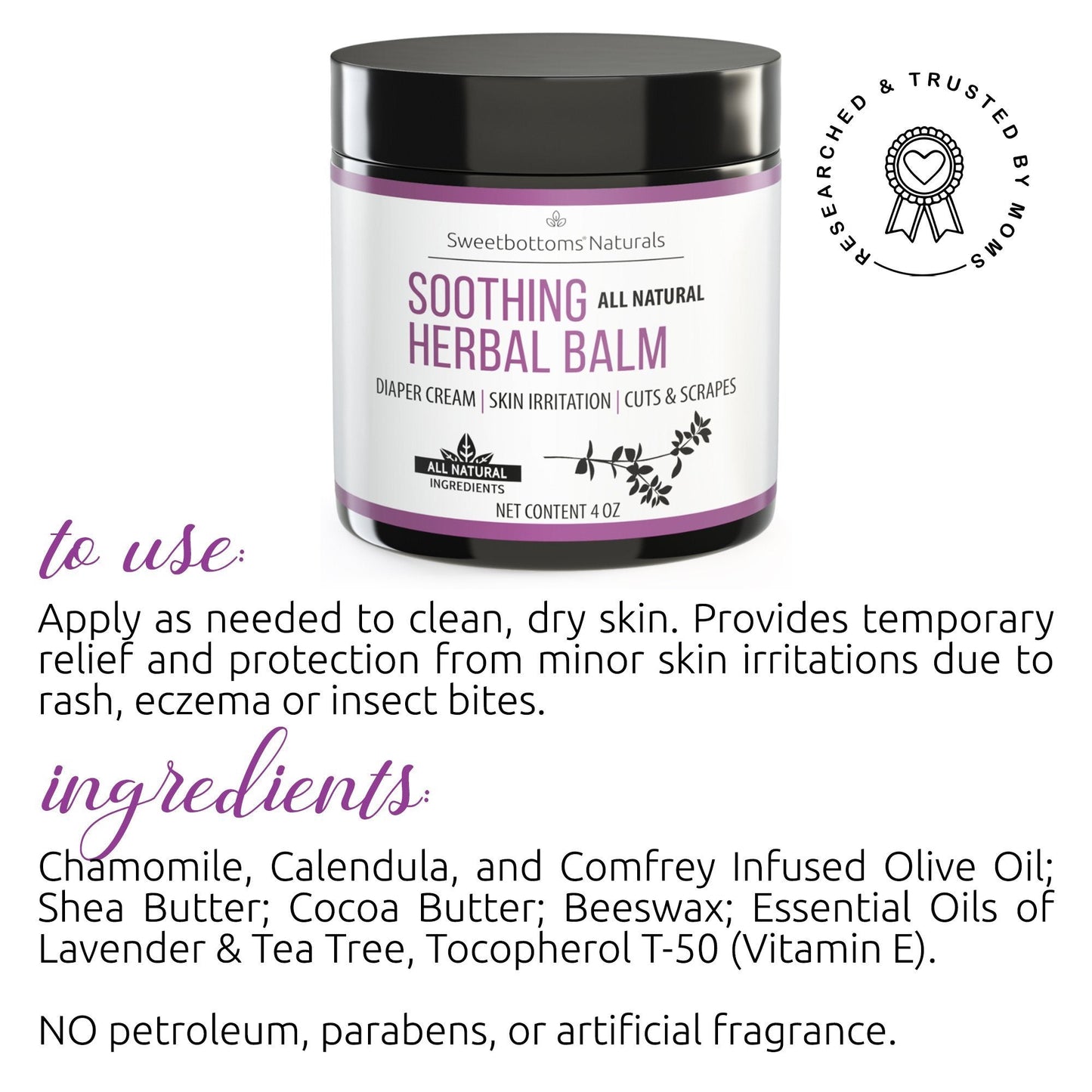Sweetbottoms Naturals Soothing Herbal Balm - Sweetbottoms BoutiqueSweetbottoms Naturals