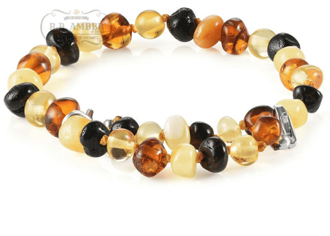 Image of Baltic Amber Anklet for Adults Jewelry R.B. Amber Jewelry Multi 