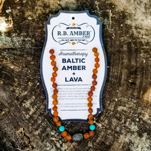 Baltic Amber Aromatherapy Necklace for Children Teething Jewelry R.B. Amber Jewelry 