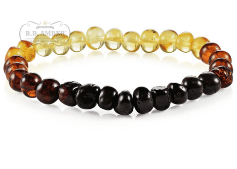 Image of Baltic Amber Bracelet for Adults Jewelry R.B. Amber Jewelry Rainbow 