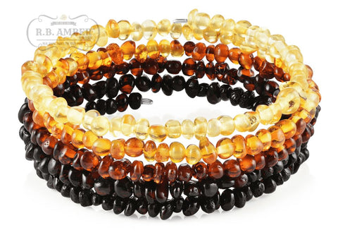 Image of Baltic Amber Bracelet for Adults Jewelry R.B. Amber Jewelry Rainbow Banding 