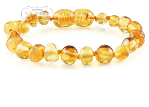 Image of Baltic Amber Children's Bracelet/Anklet Teething Jewelry R.B. Amber Jewelry Honey 
