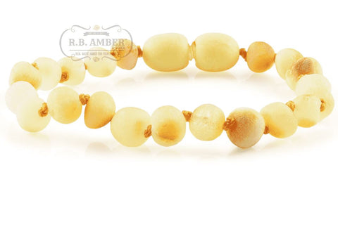 Image of Baltic Amber Children's Bracelet/Anklet Teething Jewelry R.B. Amber Jewelry Raw Butter 