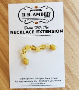 Baltic Amber Jewelry Extender Teething Jewelry R.B. Amber Jewelry Butter Lemon 