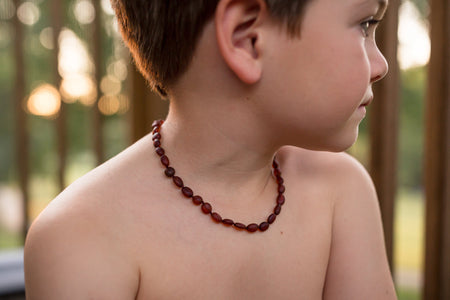 Baltic Amber Necklace for Children - Pop Clasp Teething Jewelry R.B. Amber Jewelry 