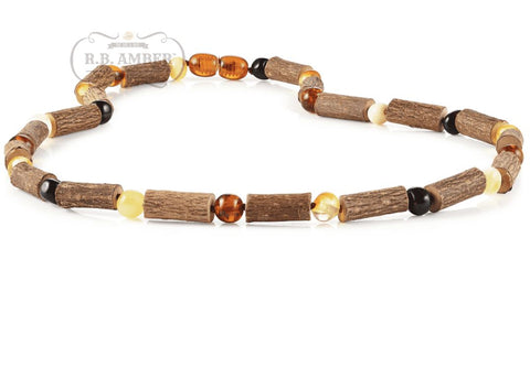 Image of Hazelwood & Baltic Amber Necklace for Adults Jewelry R.B. Amber Jewelry 17-19 inches Multi 