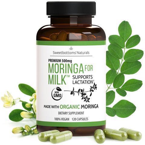 Image of Organic Moringa for Milk™ Lactation Supplement - 120 Capsules Mom | Maternity Sweetbottoms Naturals 