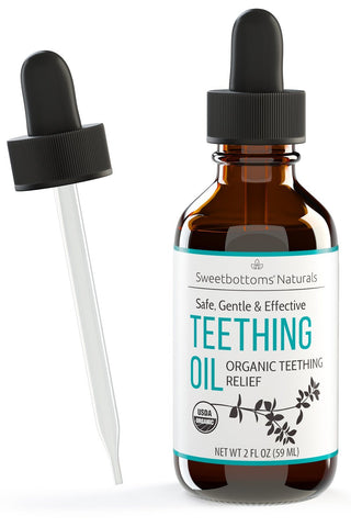 Image of Sweetbottoms Naturals Organic Teething Oil Herbal Remedy Sweetbottoms Naturals 2 oz Bottle 
