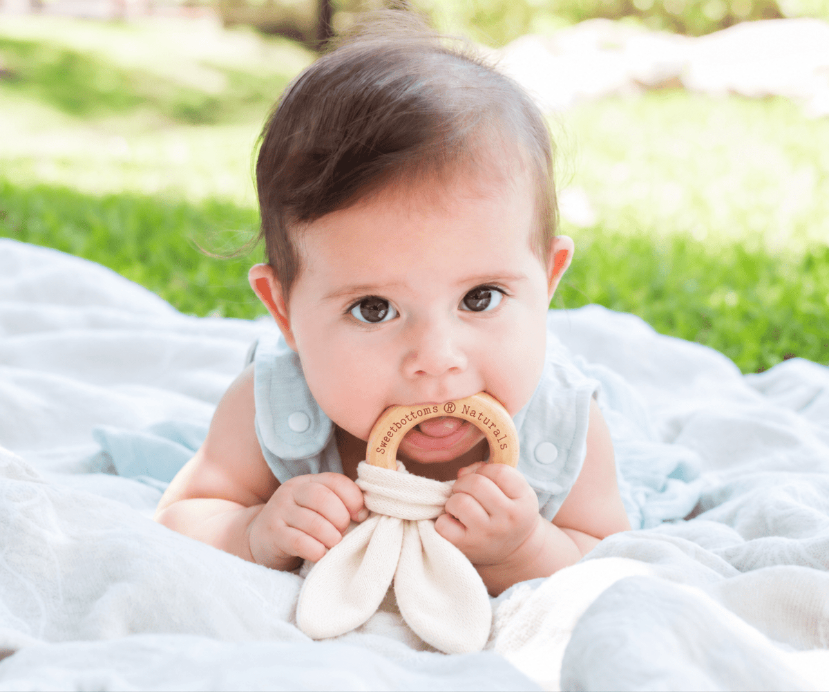 Organic Bunny Ear Teething Toy - Sweetbottoms NaturalsSweetbottoms Naturals