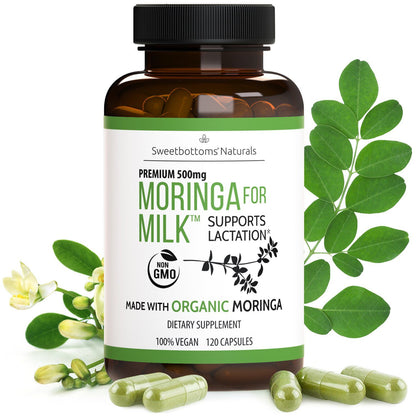 Organic Moringa for Milk™ Lactation Supplement - 120 Capsules - Sweetbottoms BoutiqueSweetbottoms Naturals