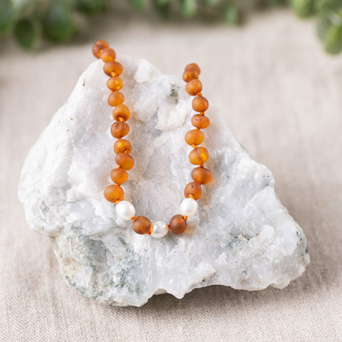 Image of CLEARANCE - Baltic Amber/Gemstone Necklace for Adults