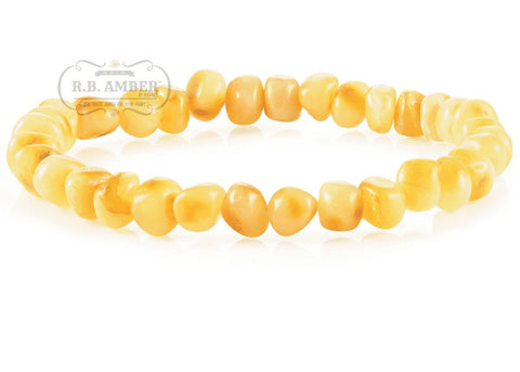 Image of Baltic Amber Bracelet for Adults Jewelry R.B. Amber Jewelry Butter 