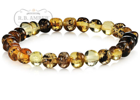 Image of Baltic Amber Bracelet for Adults Jewelry R.B. Amber Jewelry Light Green 