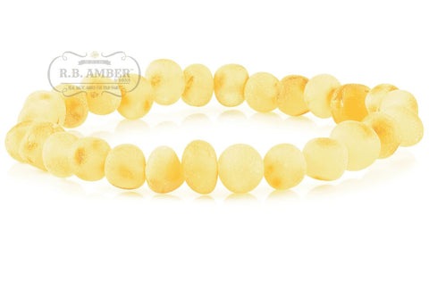 Image of Baltic Amber Bracelet for Adults Jewelry R.B. Amber Jewelry Raw Lemon 