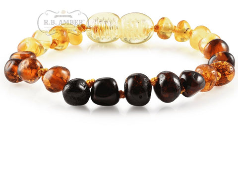Image of Baltic Amber Children's Bracelet/Anklet Teething Jewelry R.B. Amber Jewelry Rainbow 
