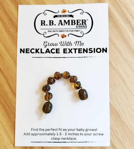 Image of Baltic Amber Jewelry Extender Teething Jewelry R.B. Amber Jewelry Dark Green 
