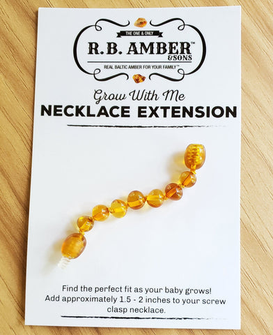 Image of Baltic Amber Jewelry Extender Teething Jewelry R.B. Amber Jewelry Honey 