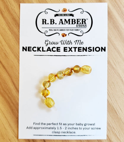 Image of Baltic Amber Jewelry Extender Teething Jewelry R.B. Amber Jewelry Lemon (matches Rainbow) 