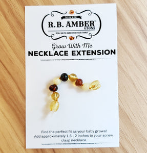 Baltic Amber Jewelry Extender Teething Jewelry R.B. Amber Jewelry Multi 