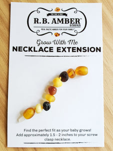 Baltic Amber Jewelry Extender Teething Jewelry R.B. Amber Jewelry Raw Multi 