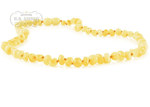 Image of Baltic Amber Necklace for Adults Jewelry R.B. Amber Jewelry 17-19 inches Butter 