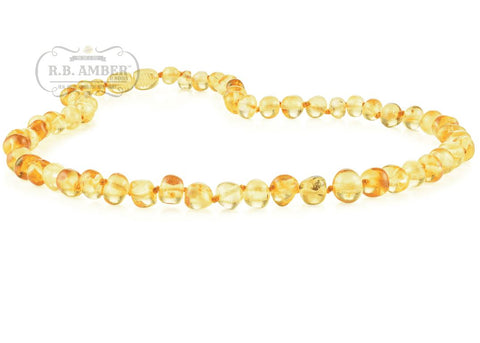 Image of Baltic Amber Necklace for Adults Jewelry R.B. Amber Jewelry 17-19 inches Lemon 