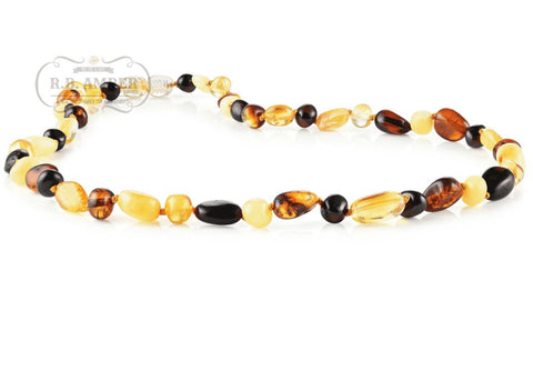 Image of Baltic Amber Necklace for Adults Jewelry R.B. Amber Jewelry 17-19 inches Multi Mix 