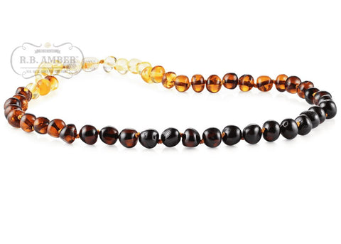 Image of Baltic Amber Necklace for Adults Jewelry R.B. Amber Jewelry 17-19 inches Rainbow 