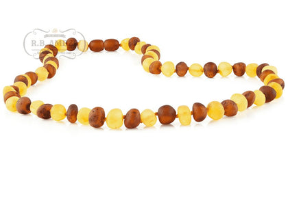 Baltic Amber Necklace for Adults Jewelry R.B. Amber Jewelry 17-19 inches Raw Cognac Lemon 