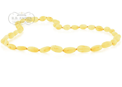 Baltic Amber Necklace for Adults Jewelry R.B. Amber Jewelry 17-19 inches Raw Lemon Bean 