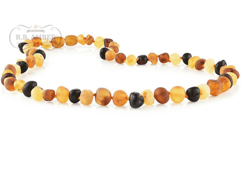 Image of Baltic Amber Necklace for Adults Jewelry R.B. Amber Jewelry 17-19 inches Raw Multi 