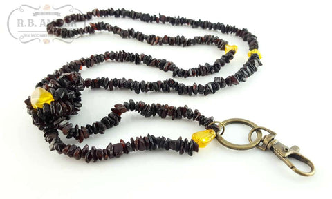 Image of Baltic Amber Necklace for Adults Jewelry R.B. Amber Jewelry 40-43 inches Cherry Lanyard 