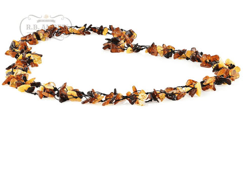 Image of Baltic Amber Necklace for Adults Jewelry R.B. Amber Jewelry 40-43 inches Multi Cluster 