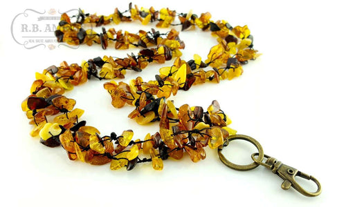 Baltic Amber Necklace for Adults Jewelry R.B. Amber Jewelry 40-43 inches Multi Lanyard 