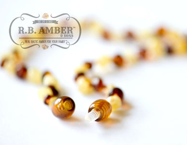 Baltic Amber Necklace for Children - CLEARANCE - Screw Clasp Teething Jewelry R.B. Amber Jewelry 