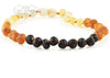 Baltic Amber Necklace for Children - Pop Clasp Teething Jewelry R.B. Amber Jewelry 10-11 inches Raw Rainbow 
