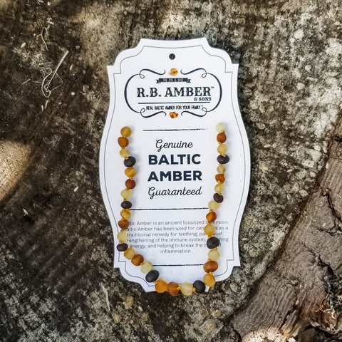 Image of Baltic Amber Necklace for Children - Pop Clasp Teething Jewelry R.B. Amber Jewelry 