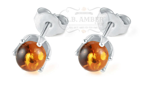 Image of Baltic Amber Stud Earrings Jewelry R.B. Amber Jewelry Honey 