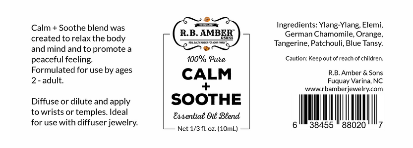 Calm + Soothe Essential Oil Blend (10mL) Essential Oil R.B. Amber Jewelry 