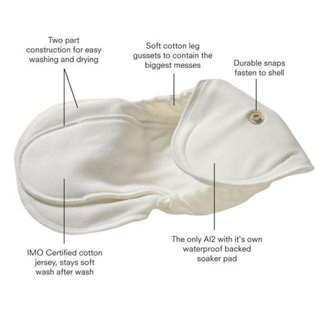 Image of GroVia Organic Cotton Soaker Pad (2-pack) Cloth Diaper GroVia 