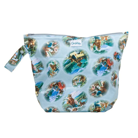 Image of GroVia Zippered Cloth Diaper Wetbag Diapering Accessory GroVia Bear In Mind 