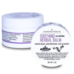 Mini All-Natural Soothing Herbal Balm for Diaper Rash and Skin Irritation Diapering Accessory Sweetbottoms Naturals 