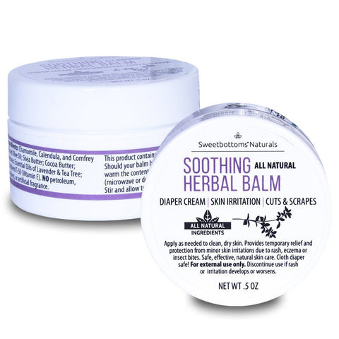 Image of Mini All-Natural Soothing Herbal Balm for Diaper Rash and Skin Irritation Diapering Accessory Sweetbottoms Naturals 