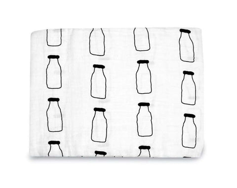Image of Modern Burlap Organic Cotton Muslin Swaddle Blanket Sleep Modern Burlap Milk 